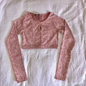 Gymshark Fleur Texture Long Sleeve Crop Top